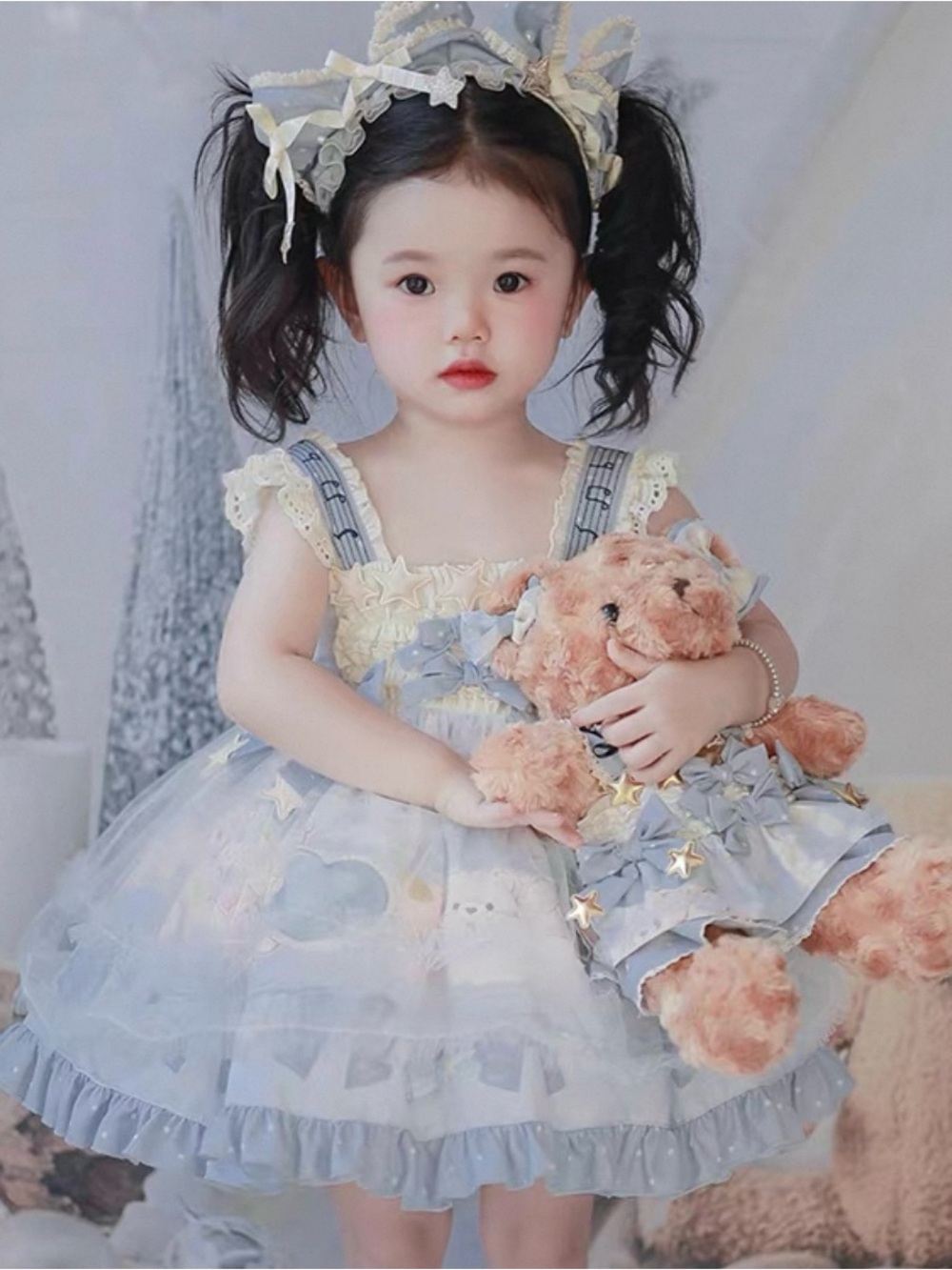 Kid’s Cute Blue Starry Dress